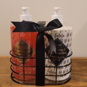Lacura Hot Cocoa & Marshmallow Hand Wash and Lotion Set with Caddy